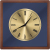 Navaris Analogue Wood Wall Clock Design Square - Ξύλινο Ρολόι Tοίχου - Dark Brown / Gold - 54471.18.21