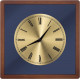 Navaris Analogue Wood Wall Clock Design Square - Ξύλινο Ρολόι Tοίχου - Dark Brown / Gold - 54471.18.21
