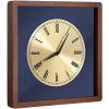 Navaris Analogue Wood Wall Clock Design Square - Ξύλινο Ρολόι Tοίχου - Dark Brown / Gold - 54471.18.21