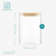 Navaris Glass Storage Jars Set Σετ 3 Γυάλινα Βάζα Αποθήκευσης - 1L - Διάφανα - 54601.01.03