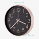 Navaris Analogue Wall Clock Design Round - Ρολόι Tοίχου από Πλαστικό και Γυαλί - Black / Rose Gold - 54996.81.01