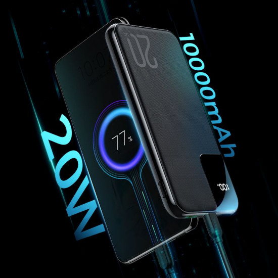 Joyroom JR-QP190 20W Power Bank 10000mAh 2xUSB Ports and Type C for Smartphones - Black