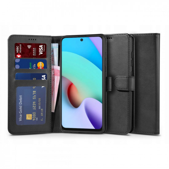 Tech-Protect Xiaomi Redmi 10 Wallet 2 - Θήκη Πορτοφόλι Stand από Δερματίνη - Black