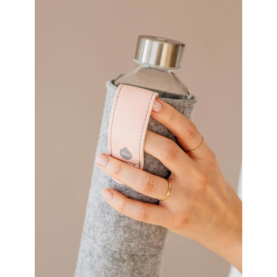 Equa Mismatch Pink Breeze Γυάλινο Μπουκάλι Νερού με Θήκη από Τσόχα - 750ml - Pink Breeze / Light Grey / Διάφανο