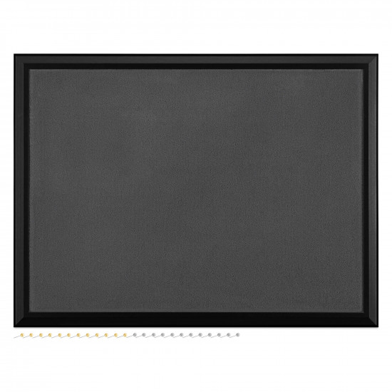 Navaris Πίνακας Ανακοινώσεων από Λούτρινο Ύφασμα με Ξύλινο Πλαίσιο - Grey / Black - 55215.01