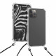 KW iPhone 12 Pro Max Θήκη Σιλικόνης TPU με Μεταλλικό Λουράκι - Διάφανη / Black - 53889.01
