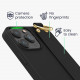 KW iPhone 13 Pro Max Θήκη Σιλικόνης TPU με Λουράκι και Finger Holder - Black - 56427.01