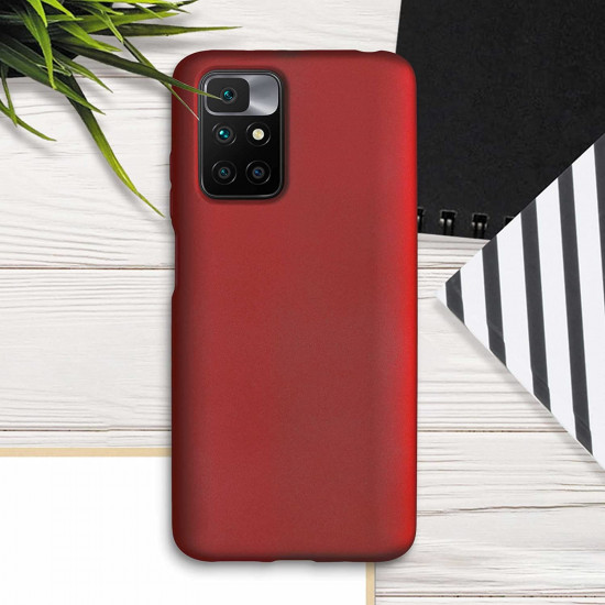 KW Xiaomi Redmi 10 Θήκη Σιλικόνης TPU - Metallic Dark Red - 56149.36