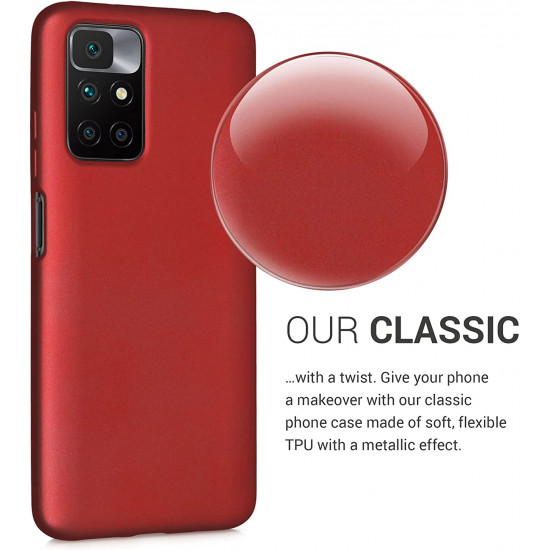 KW Xiaomi Redmi 10 Θήκη Σιλικόνης TPU - Metallic Dark Red - 56149.36