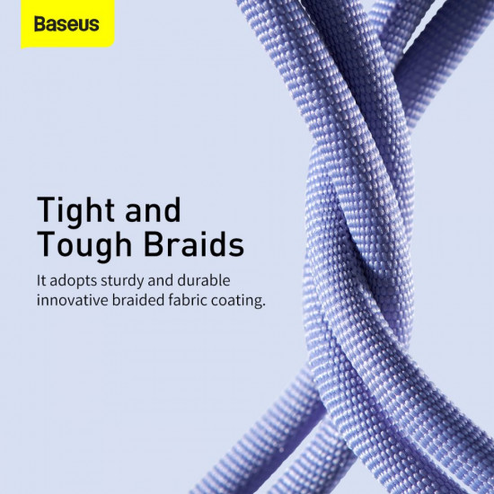 Baseus Crystal Shine Cable Lightning 2.4A - Καλώδιο Δεδομένων και Φόρτισης Lightning 1.2M - Purple - CAJY000005