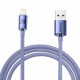 Baseus Crystal Shine Cable Lightning 2.4A - Καλώδιο Δεδομένων και Φόρτισης Lightning 2M - Purple - CAJY000105