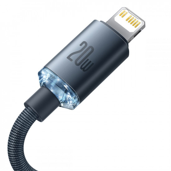Baseus Crystal Shine Cable Type-C to Lightning PD 20W - Καλώδιο Δεδομένων και Γρήγορης Φόρτισης Type-C to Lightning 1.2M - Black - CAJY000201
