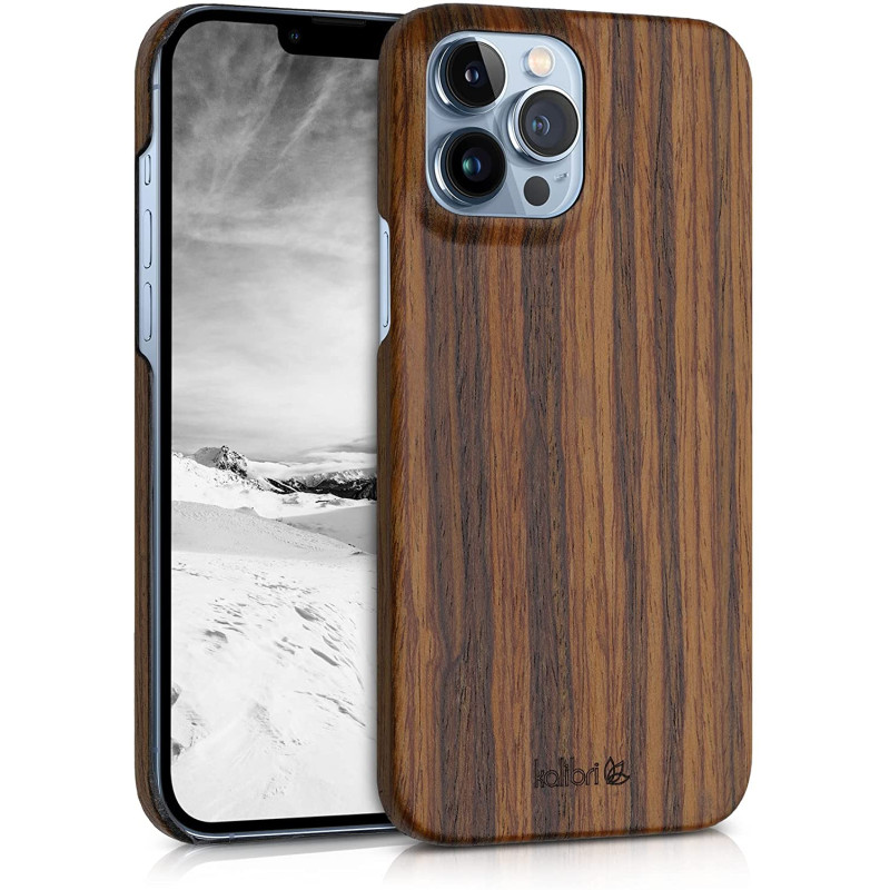 Kalibri iPhone 13 Pro Max Σκληρή Θήκη από Φυσικό Ξύλο - Brown - 56408.05
