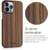 Kalibri iPhone 13 Pro Max Σκληρή Θήκη από Φυσικό Ξύλο - Brown - 56408.05
