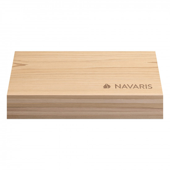 Navaris Σετ με 6 Ξύλινες Σανίδες Ψησίματος από Κέδρο - 30 x 15 cm - 54038.01