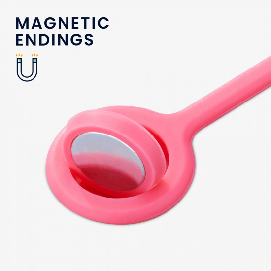 KW Σετ με 16 Μαγνητικά Κλιπ Συγκράτησης Καλωδίων από Σιλικόνη - Purple / Red / Pink / White - 55204.01