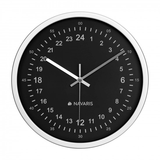 Navaris Στρόγγυλο Ρολόι Tοίχου - Silver / Black - 55028.35.02
