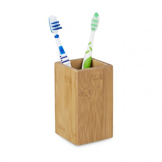 Relaxdays Θήκη για Οδοντόβουρτσες από Bamboo - Natural - 4052025202262