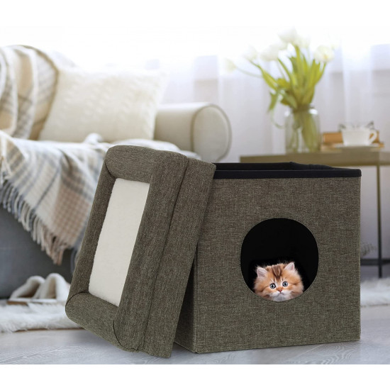 Relaxdays Κρησφύγετο / Σπηλιά για Γάτες και Μικρά Σκυλιά - 44 x 38 x 38 cm - Grey - 4052025385125