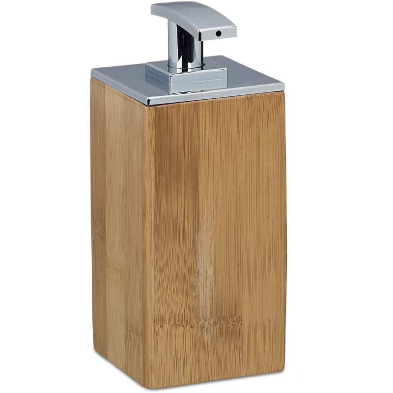 Relaxdays Σαπουνοθήκη Dispenser από Bamboo - Natural - 4052025205461