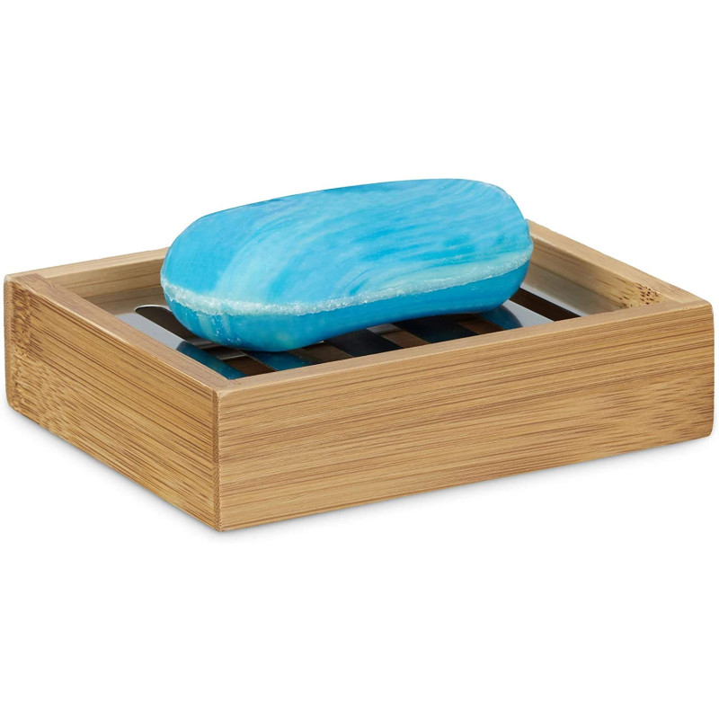 Relaxdays Βάση Σαπουνιού από Bamboo - Natural - 4052025202286