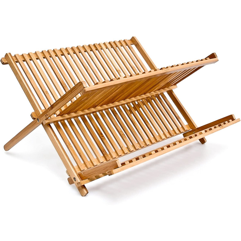 Relaxdays Στεγνωτήριο Πιάτων από Μπαμπού - Brown - 4052025140731