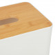Relaxdays Κουτί Αποθήκευσης για Χαρτομάντηλα με Καπάκι από Μπαμπού - White / Natural - 4052025277437