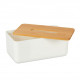 Relaxdays Κουτί Αποθήκευσης για Χαρτομάντηλα με Καπάκι από Μπαμπού - White / Natural - 4052025277437