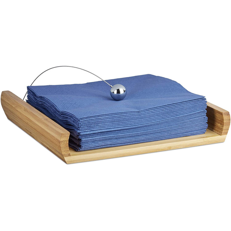 Relaxdays Θήκη για Χαρτοπετσέτες από Μπαμπού - Natural - 4052025209582