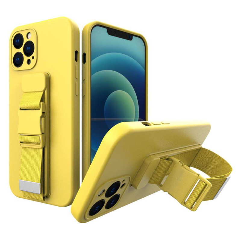 OEM Xiaomi Redmi Note 10 5G / Poco M3 Pro 5G Rope Case - Θήκη Σιλικόνης με Ρυθμιζόμενο Λουράκι - Υellow