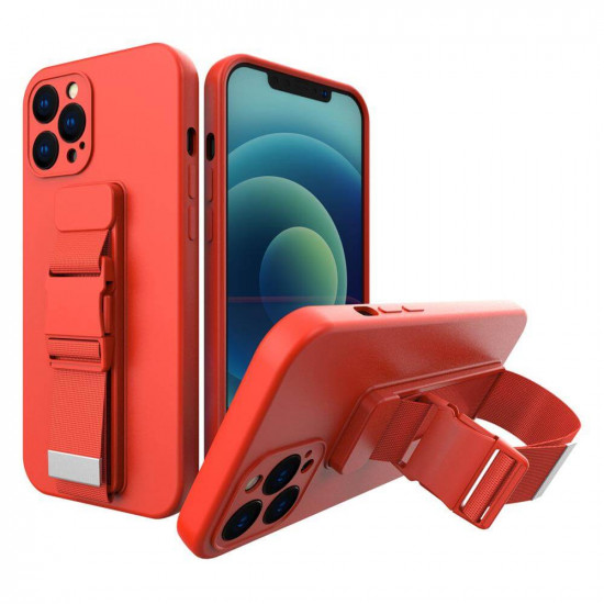 OEM Xiaomi Redmi Note 10 5G / Poco M3 Pro 5G Rope Case - Θήκη Σιλικόνης με Ρυθμιζόμενο Λουράκι - Red