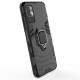 OEM Xiaomi Redmi Note 10 5G / Poco M3 Pro Rugged Armor Σκληρή Θήκη Υψηλής Προστασίας με Πλαίσιο Σιλικόνης και Δαχτυλίδι Συγκράτησης - Black