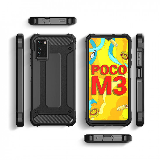 OEM Xiaomi Redmi Note 10 5G / Poco M3 Pro 5G Hybrid Rugged Armor Θήκη - Black