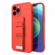 OEM Xiaomi Redmi Note 10 / Note 10s / Poco M5s Rope Case - Θήκη Σιλικόνης με Ρυθμιζόμενο Λουράκι - Red