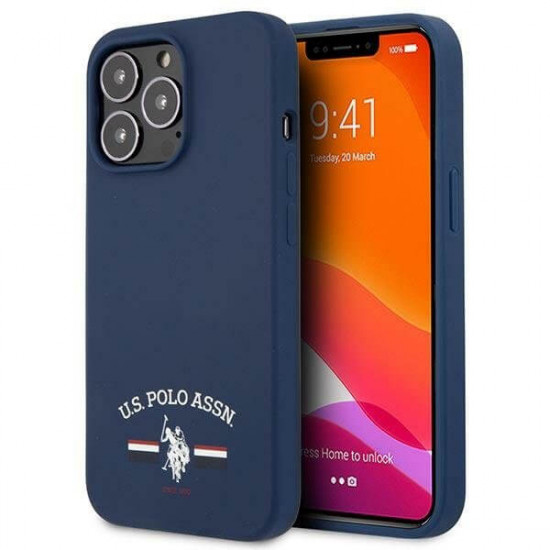 US Polo iPhone 13 Pro Max Silicone Collection Θήκη Σιλικόνης - Navy Blue / Navy - USHCP13XSFGV