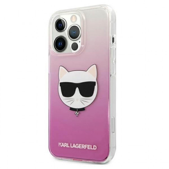 Karl Lagerfeld iPhone 13 Pro Max - Choupette Head Σκληρή Θήκη με Πλαίσιο Σιλικόνης - Pink - KLHCP13XCTRP