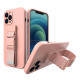 OEM iPhone 13 Pro Max Rope Case - Θήκη Σιλικόνης με Ρυθμιζόμενο Λουράκι - Pink