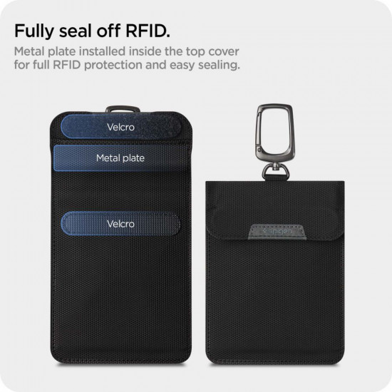 Spigen Faradaya Pouch RFID Signal Blocker Θήκη για Κλειδί Αυτοκινήτου Keyless Go - Black