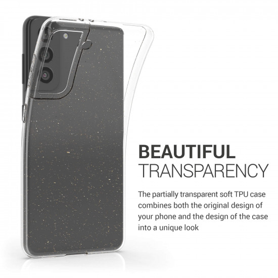 KW Samsung Galaxy S21 Θήκη Σιλικόνης TPU Design Glitter Uniform - Διάφανη - 56637.01