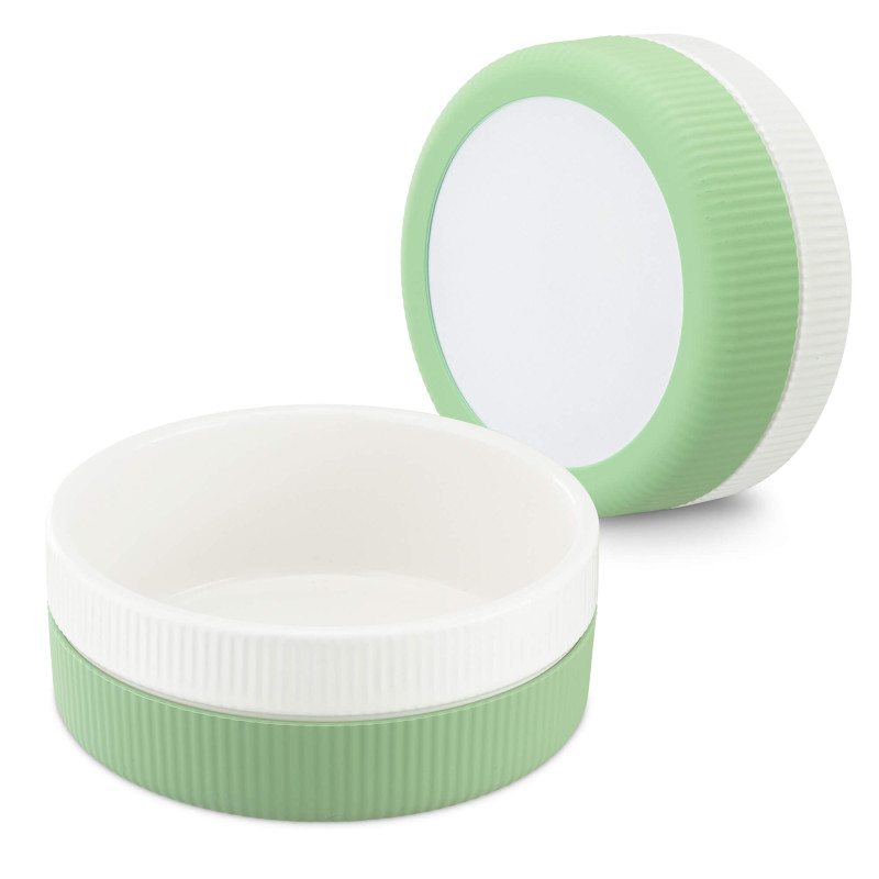 Navaris Σετ με 2 Κεραμικά Μπολ για Κατοικίδια - Green - 53411.08