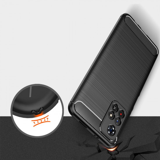 Tech-Protect Xiaomi Poco M4 Pro 5G / Redmi Note 11S 5G Θήκη Rugged Carbon TPU - Black