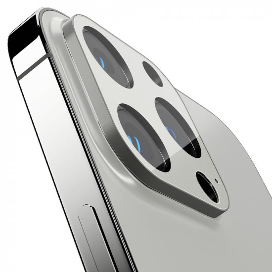 Spigen iPhone 13 Pro / 13 Pro Max Aparatu Optik.TR Αντιχαρακτικό Γυαλί για την Κάμερα - 2 Τεμάχια - Silver