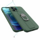 OEM iPhone 13 Pro Ring Case - Θήκη Σιλικόνης με Δαχτυλίδι Συγκράτησης - Dark Green
