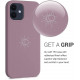 KW iPhone 12 / iPhone 12 Pro Θήκη Σιλικόνης Rubber TPU - Design Minimalism Sun - White / Grape - 53885.02
