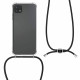 KW Samsung Galaxy A22 5G Θήκη Σιλικόνης TPU με Λουράκι - Διάφανη / Black - 56847.01