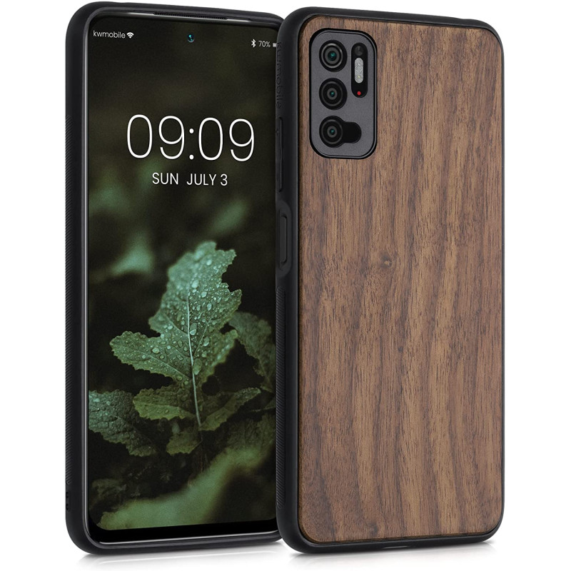 KW Xiaomi Poco M3 Pro 5G Θήκη από Φυσικό Ξύλο - Dark Brown - 56464.18