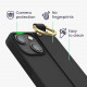 KW iPhone 13 mini Θήκη Σιλικόνης TPU με Λουράκι και Finger Holder - Black - 56424.01