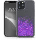KW iPhone 12 / 12 Pro Θήκη Σιλικόνης TPU - Design Snowglobe Hearts - Pink / Violet - Διάφανη - 56811.02