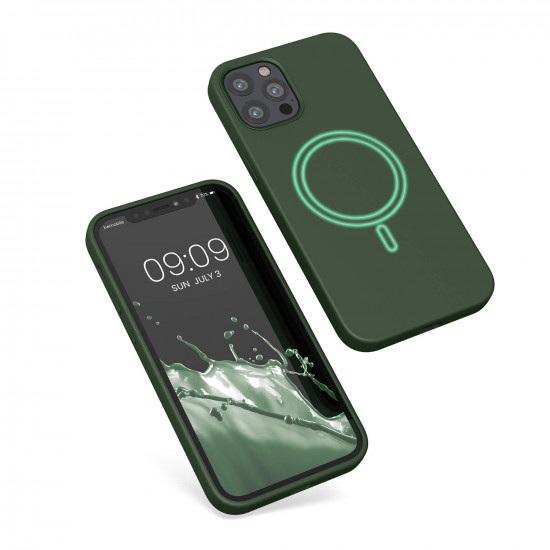 KW iPhone 12 / 12 Pro Θήκη Σιλικόνης Rubber TPU με MagSafe - Dark Green - 56556.80