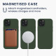 KW iPhone 12 / 12 Pro Θήκη Σιλικόνης Rubber TPU με MagSafe - Dark Green - 56556.80